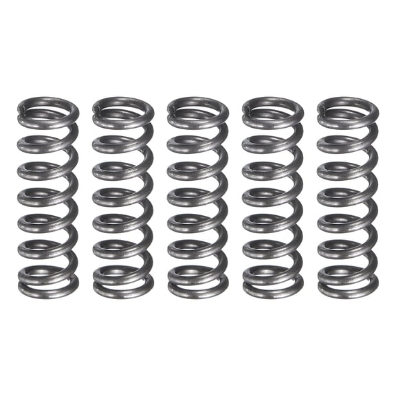 Uxcell 5 Pack Compression Spring, 5mm OD, 0.8mm Wire Size, 15mm Free Length, Spring Steel Construction Extended Mechanical Compression Springs for Shop and Home Repairs, Silver Tone