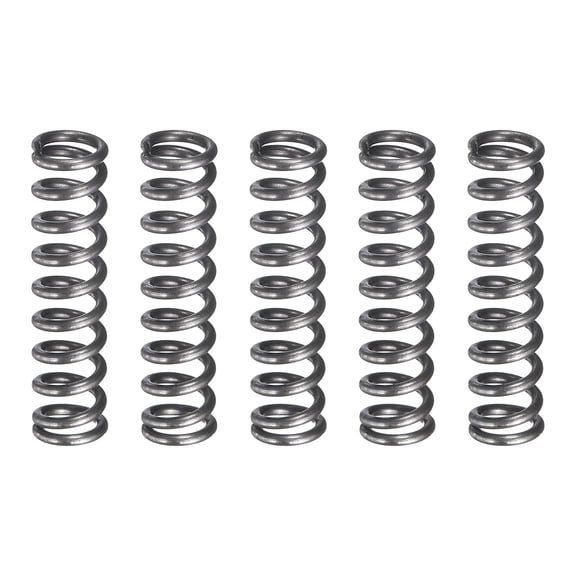 Uxcell 5 Pack Compression Spring, 5mm OD, 0.8mm Wire Size, 20mm Free Length, Spring Steel Construction Extended Mechanical Compression Springs for Shop and Home Repairs, Silver Tone
