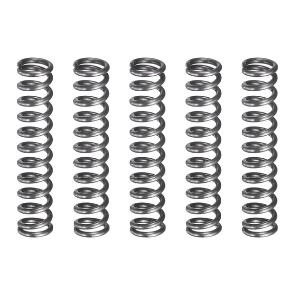 Uxcell 5 Pack Compression Spring, 5mm OD, 0.8mm Wire Size, 25mm Free Length, Spring Steel Construction Extended Mechanical Compression Springs for Shop and Home Repairs, Silver Tone