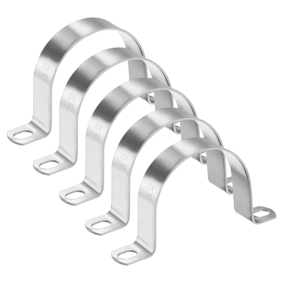 Uxcell 5-Pack Conduit Clamps, 2-1/2" 304 Stainless Steel Rigid Pipe Strap M63 U Bracket Pipe Clamps for Plumbing