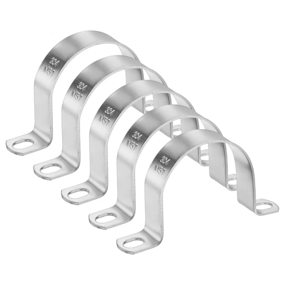 Uxcell 5-Pack Conduit Clamps, 2-1/4" 304 Stainless Steel Rigid Pipe Strap M57 U Bracket Pipe Clamps for Plumbing