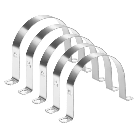 Uxcell 5-Pack Conduit Clamps, 4-1/4" 304 Stainless Steel Rigid Pipe Strap M108 U Bracket Pipe Clamps for Plumbing