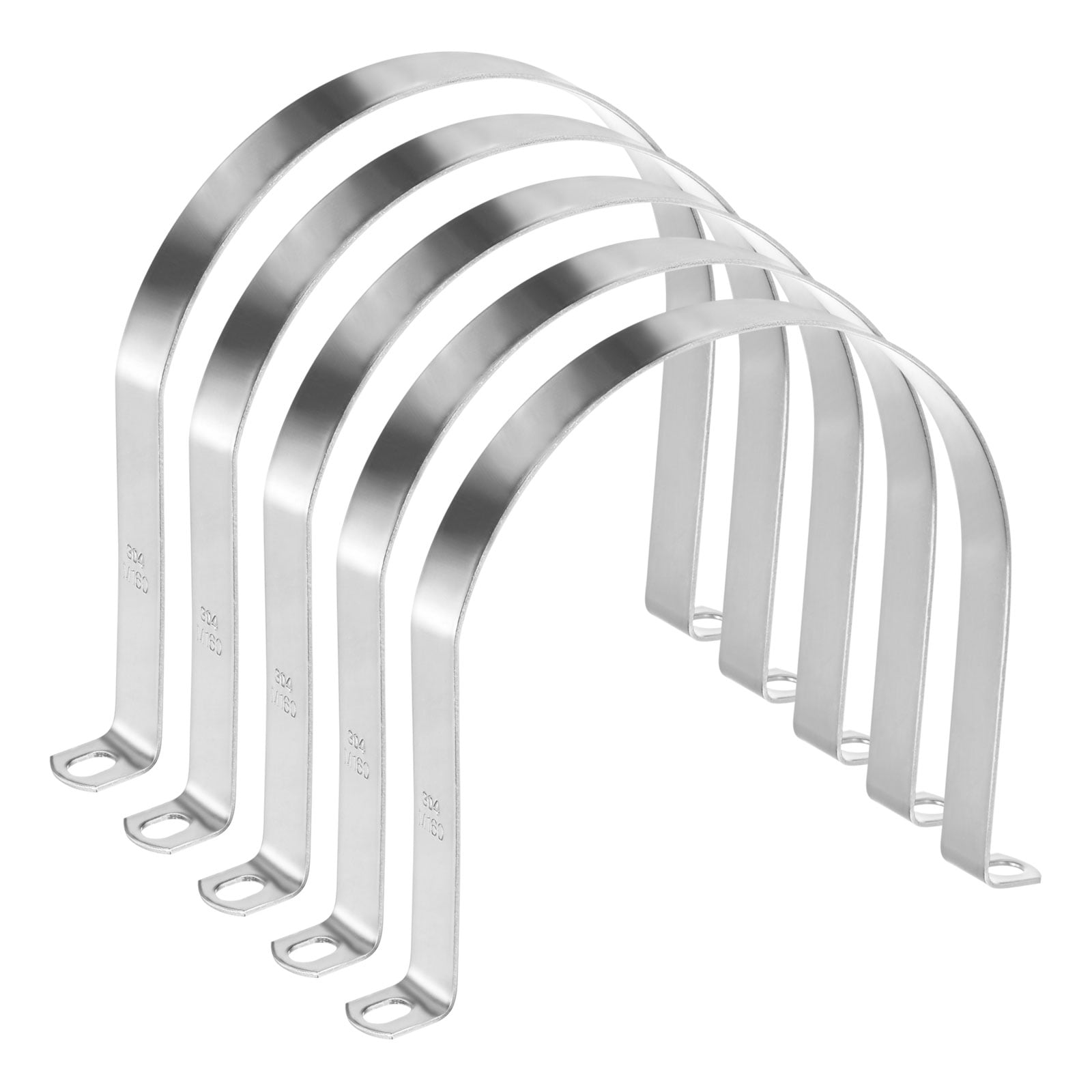 Uxcell 5-Pack Conduit Clamps, 6-1/4" 304 Stainless Steel Rigid Pipe Strap M160 U Bracket Pipe Clamps for Plumbing