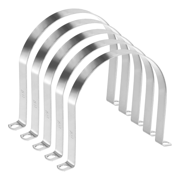 Uxcell 5-Pack Conduit Clamps, 6-1/4" 304 Stainless Steel Rigid Pipe Strap M160 U Bracket Pipe Clamps for Plumbing