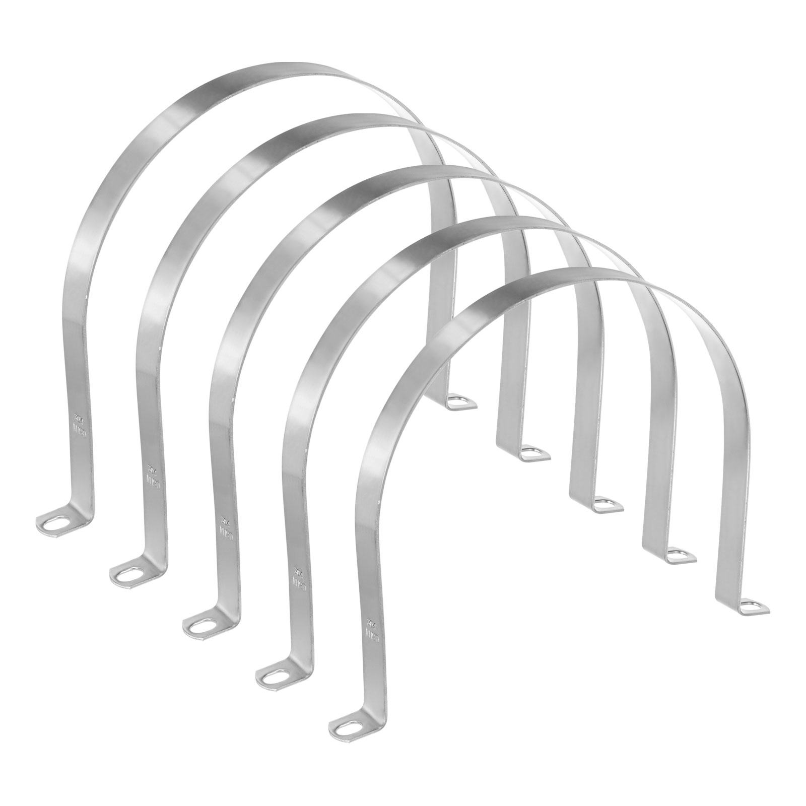 Uxcell 5-Pack Conduit Clamps, 7-1/2" 304 Stainless Steel Rigid Pipe Strap M190 U Bracket Pipe Clamps for Plumbing