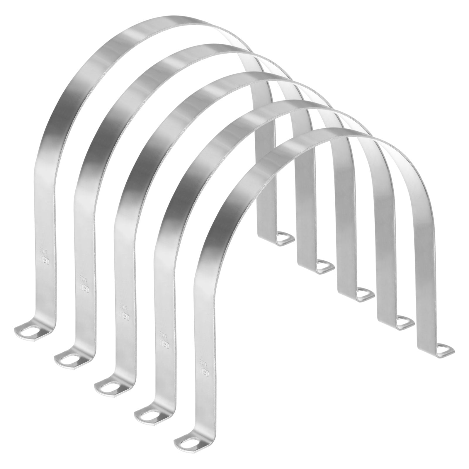 Uxcell 5-Pack Conduit Clamps, 7-1/8" 304 Stainless Steel Rigid Pipe Strap M180 U Bracket Pipe Clamps for Plumbing