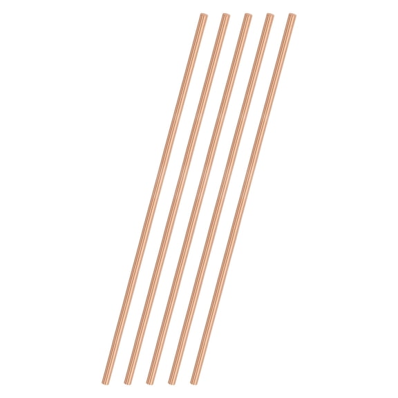Uxcell 5-Pack Copper Round Rod 2mm x 100mm T2 Copper Stock