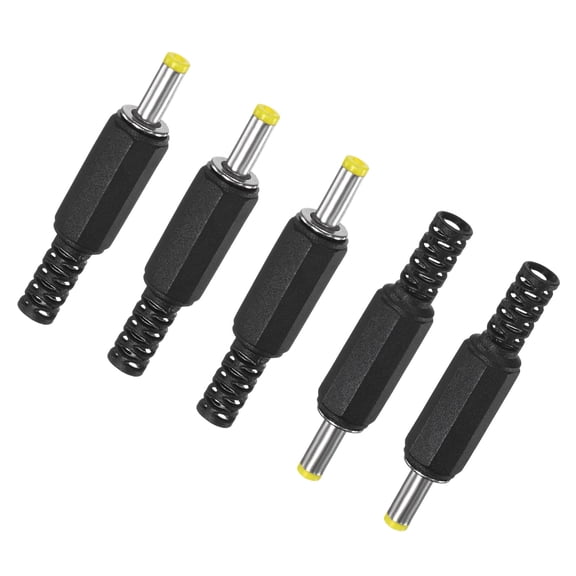 Uxcell 5-Pack DC Male Connectors, 4.0x1.7mm Copper Core for Computer/CCTV Cameras/Lighting DC Adapter Solder Plug