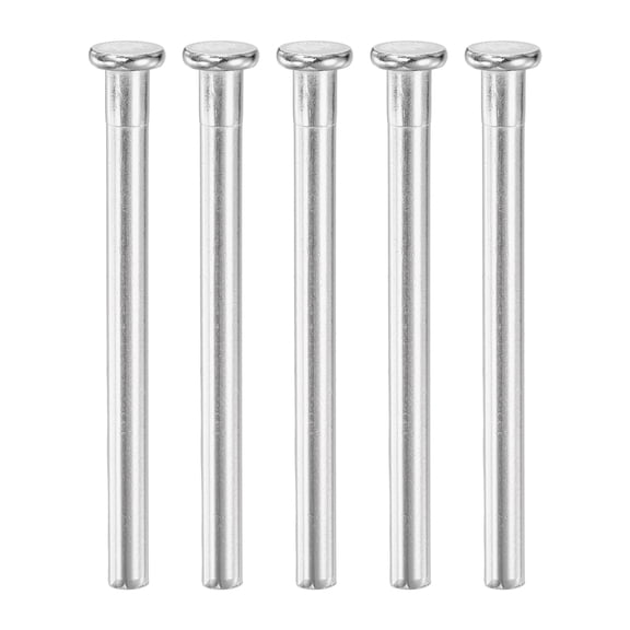 Uxcell 5 Pack Door Hinge Pins, 3 Inch Removable Interior Door Security Hinges Pin Screws Replacement Closing Pins Closer for Repair Residential Wood Door Parts, Nickel Silver