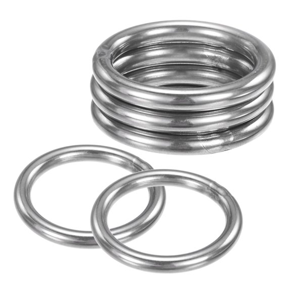 Uxcell 5-Pack Dream Catcher Rings,2 Inch Stainless Steel Macrame Wreath Floral Round Rings for DIY Wedding Wreath Silver 0.24 Inch