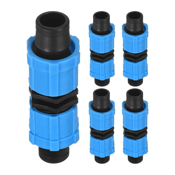 Uxcell 5-Pack Drip Irrigation Barbed Locking Fittings,for 5/8 Inch(16mm) Tubing Plastic Irrigation Coupling