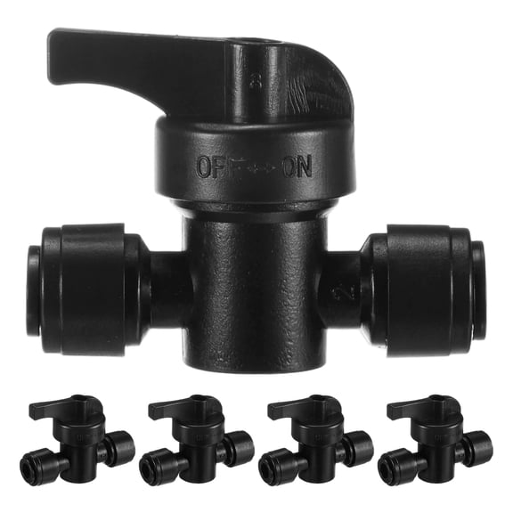 Uxcell 5-Pack Drip Irrigation Valves, 1/4 Inch Barbed Shut-Off Valve for Drip Tubing/Garden Irrigation System [Black]