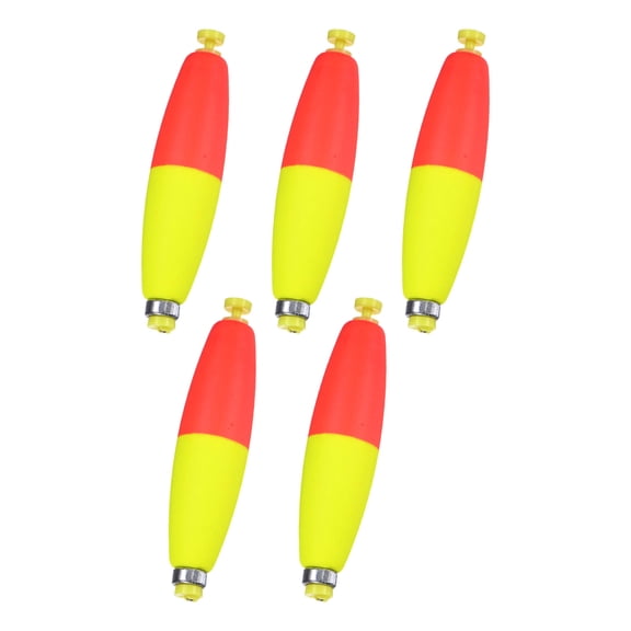 Uxcell 5-Pack Fishing Bobbers Floats, 3.78 Inch EVA Foam Weighted Bobbers Clip-on Floats Slip Corks Floaters Strong Buoys [Red Yellow]
