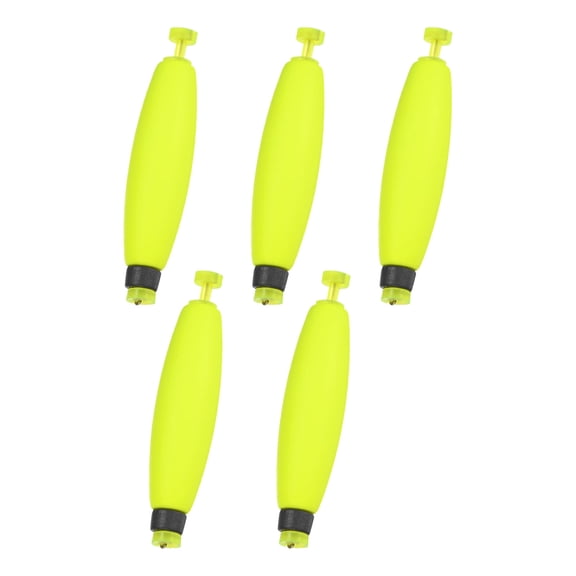 Uxcell 5-Pack Fishing Bobbers Floats, 3 Inch EVA Foam Weighted Bobbers Clip-on Floats Slip Corks Floaters Strong Buoys [Yellow]