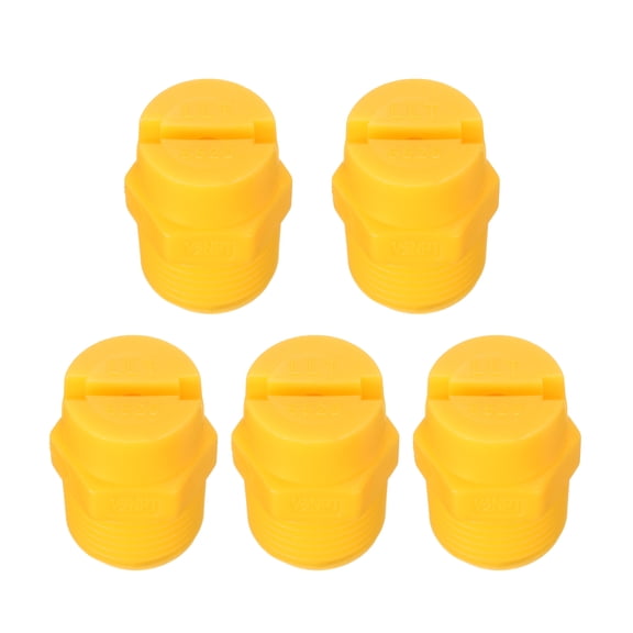 Uxcell 5 Pack Flat Fan Spray Tip, 65 Degree 2.8mm Orifice Diameter 1/2 Inch Male Thread Fan Shaped Plastic Sprayer Yellow Nozzle for Agricultural Industrial Equipment Irrigation Cooling
