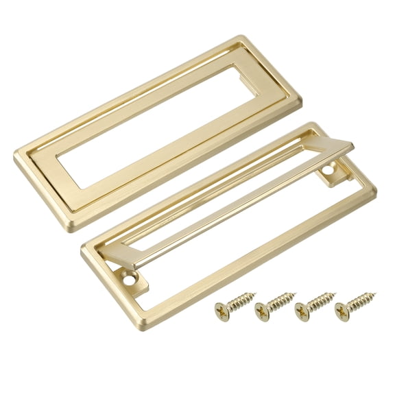 Uxcell 5 Pack Flush Pull Handle, 3.8 Inch Hole Center Recessed Furniture Grip, Gold