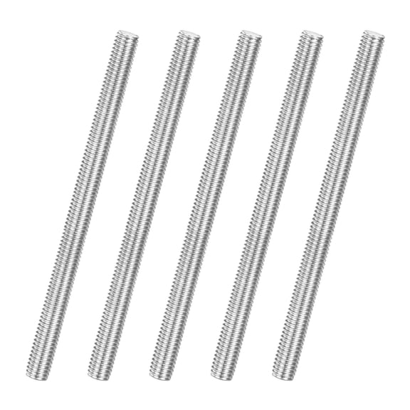 Uxcell 5-Pack Fully Threaded Rod, M6x90mm 304 Stainless Steel Right Hand Thread Bar Studs