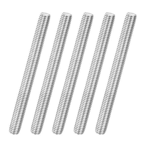 Uxcell 5-Pack Fully Threaded Rod, M8x90mm 304 Stainless Steel Right Hand Thread Bar Studs