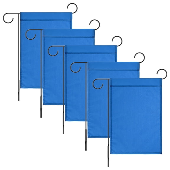 Uxcell 5-Pack Garden Flags, 18x12 Inch Polyester Rectangular Large Solid Color Blank Sublimation Flags [Blue]