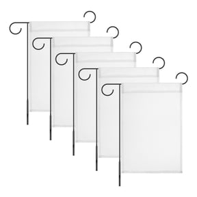 Uxcell 5-Pack Garden Flags, 18x12 Inch Polyester Rectangular Large Solid Color Blank Sublimation Flags [White]