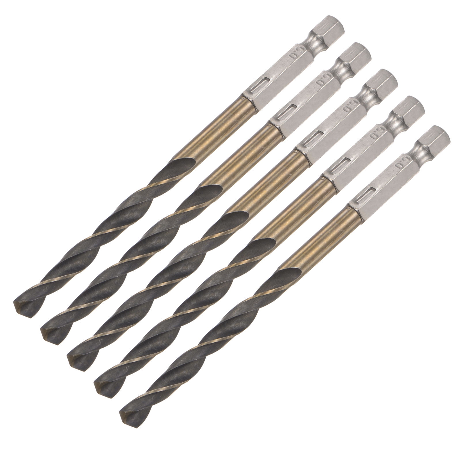 Uxcell 5 Pack High Speed Steel Twist Drill Bit 6mm Drilling Dia. with 1 4 Inch Hex Shank 114mm Length Walmart Business Supplies