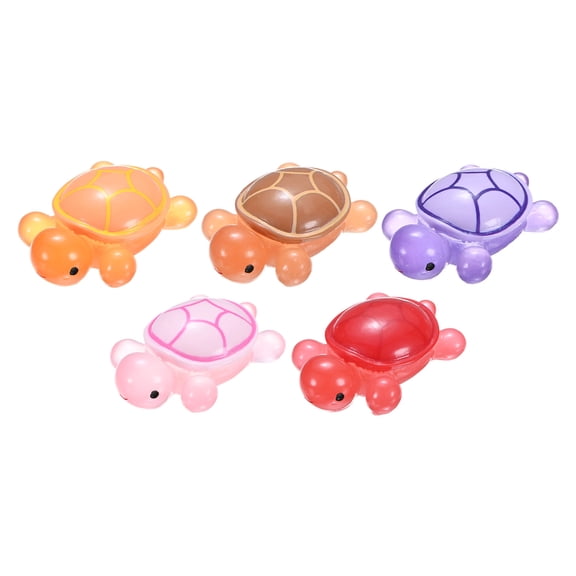 Uxcell 5-Pack Luminous Large Resin Turtles, 3.39" Glow in the Dark Tiny Sea Turtle for Fairy Garden/Micro Landscaping/Dollhouse, Cute Miniature Ocean Animal Figurine to Hide [5 Color]