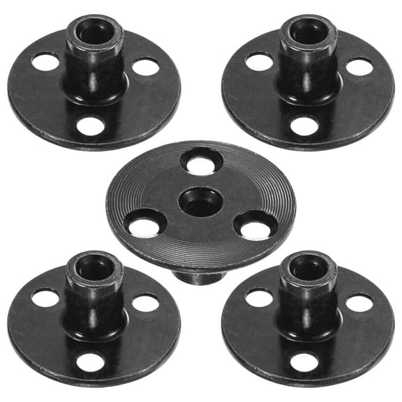 Uxcell 5-Pack M6x17mm T-Nuts Zinc Plated Carbon Steel Tee Nut 3-Hole Round Base Weld Nuts Black