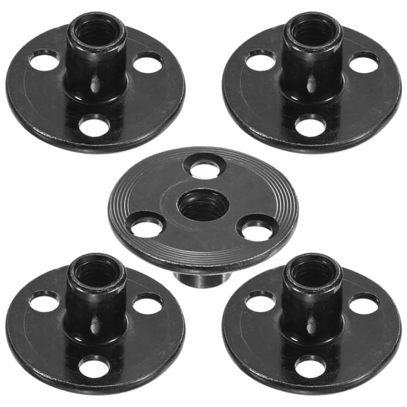 Uxcell 5-Pack M8x17mm T-Nuts Zinc Plated Carbon Steel Tee Nut 3-Hole Round Base Weld Nuts Black