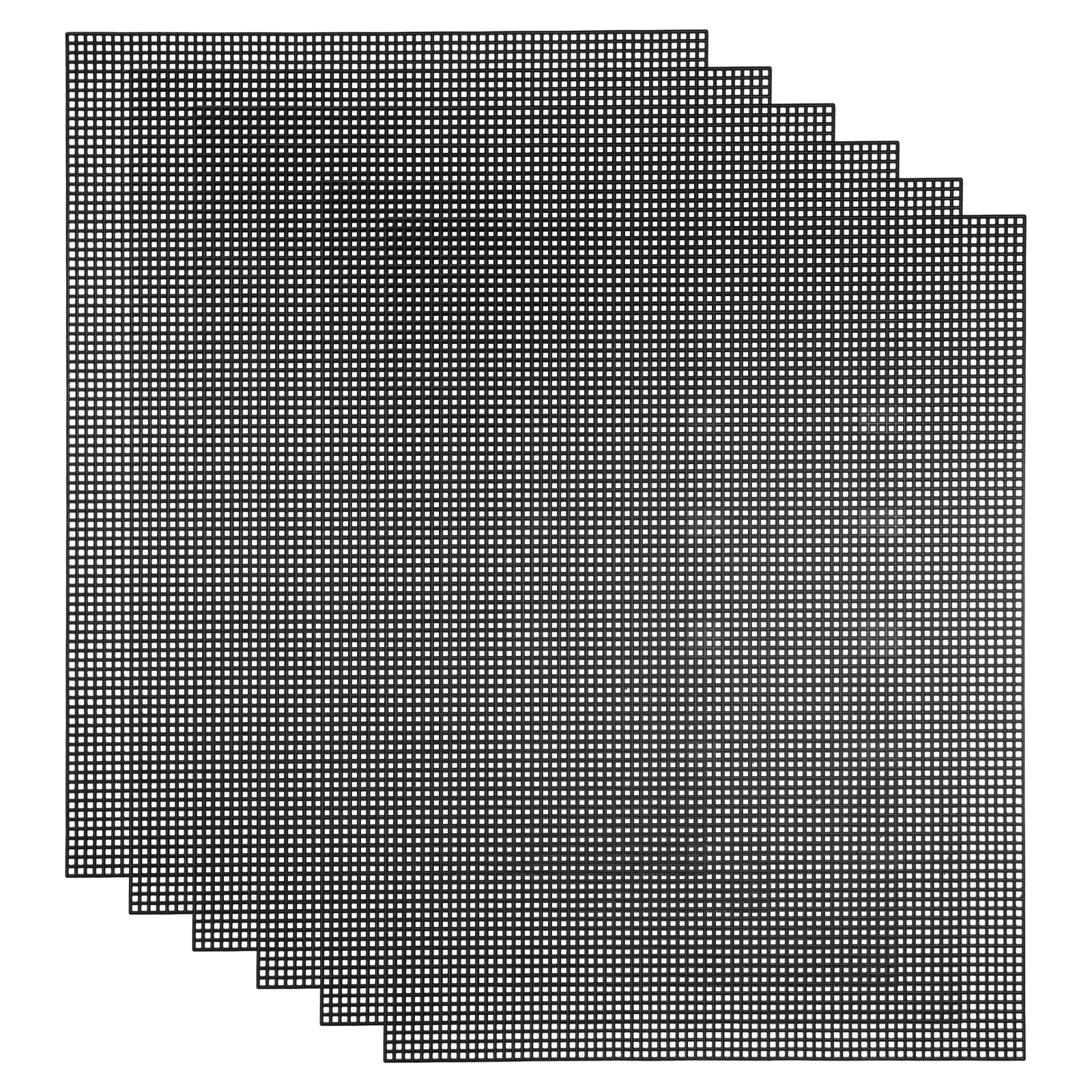 Uxcell 5 Pack Mesh Canvas Sheets, 10.5 x 13.5 Inch Plastic Canvas, Eye Mesh for Embroidery, Crafting, Knit and Crochet Project, Bag Making, Home Decoration, Black