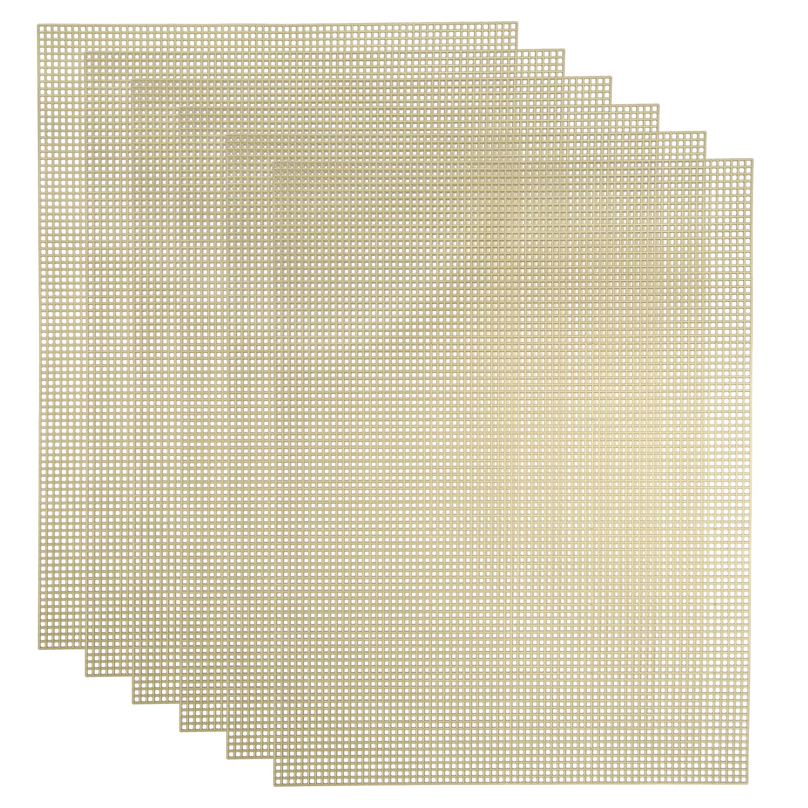 Uxcell 5 Pack Mesh Canvas Sheets, 10.5 x 13.5 Inch Plastic Canvas, Eye Mesh for Embroidery, Crafting, Knit and Crochet Project, Bag Making, Home Decoration, Brown