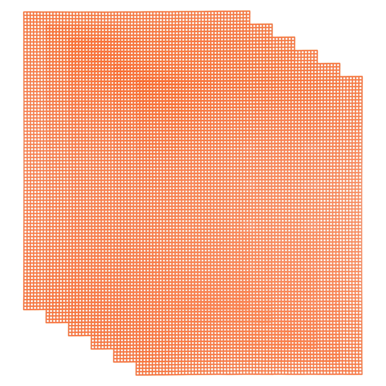 Uxcell 5 Pack Mesh Canvas Sheets, 10.5 x 13.5 Inch Plastic Canvas, Eye Mesh for Embroidery, Crafting, Knit and Crochet Project, Bag Making, Home Decoration, Orange