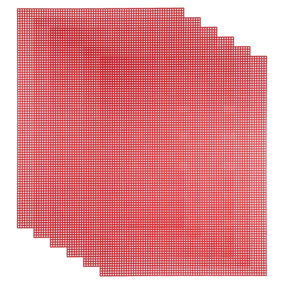 Uxcell 5 Pack Mesh Canvas Sheets, 10.5 x 13.5 Inch Plastic Canvas, Eye Mesh for Embroidery, Crafting, Knit and Crochet Project, Bag Making, Home Decoration, Red