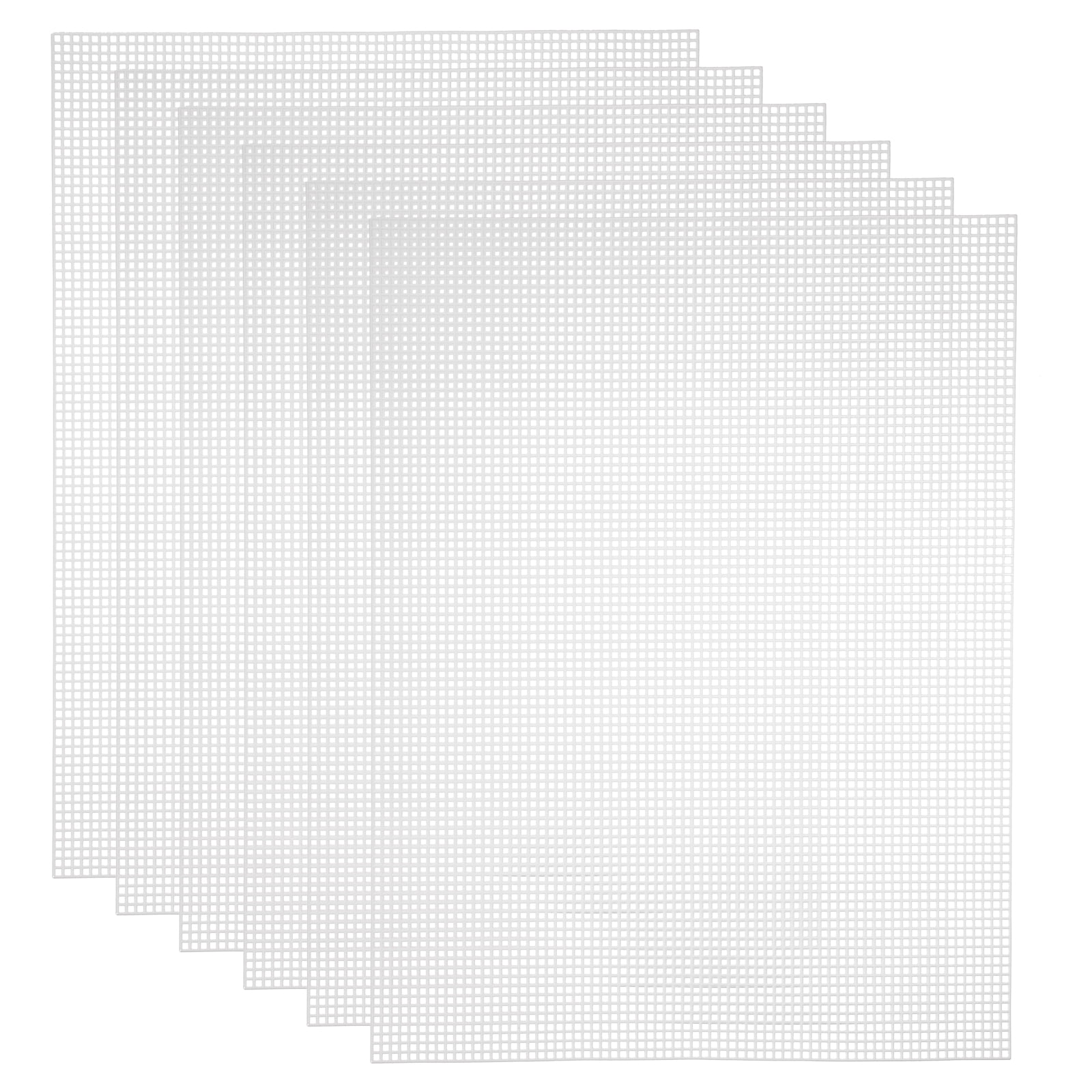 Uxcell 5 Pack Mesh Canvas Sheets, 10.5 x 13.5 Inch Plastic Canvas, Eye Mesh for Embroidery, Crafting, Knit and Crochet Project, Bag Making, Home Decoration, White