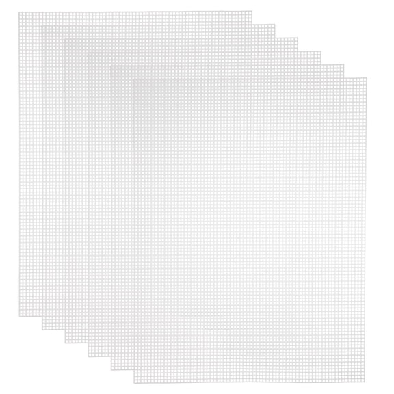Uxcell 5 Pack Mesh Canvas Sheets, 10.5 x 13.5 Inch Plastic Canvas, Eye Mesh for Embroidery, Crafting, Knit and Crochet Project, Bag Making, Home Decoration, White