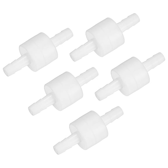 Uxcell 5-Pack One Way Check Valve, 1/4" Barb Hose Non Return Plastic Ozone Resistance Check Valve 1.91" [White]