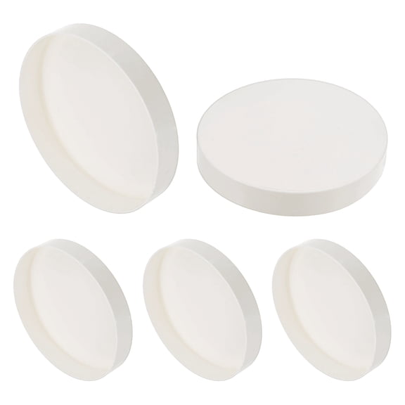 Uxcell 5-Pack PVC Pipe End Cap Plug, 4.5 Inch ID Furniture Grade Plug Coupling Pipe Fitting Socket Adapter [White]
