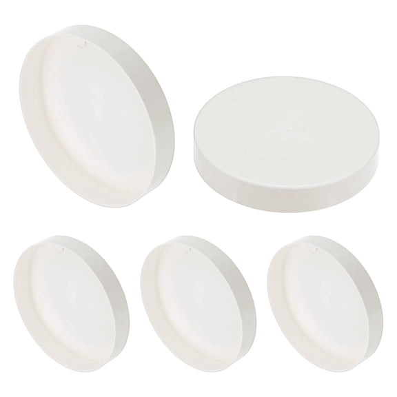 Uxcell 5-Pack PVC Pipe End Cap Plug, 4 Inch ID Furniture Grade Plug Coupling Pipe Fitting Socket Adapter [White]