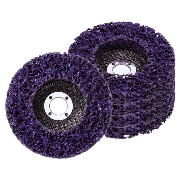 Uxcell 5 Pack Paint Stripper Discs for Angle Grinder - 4" x 5/8"(Arbor) Rust Remover Wheel Stripping Wheel for Clean Remove Rust Paint Welds Oxidation Metal Wood Surface, Purple