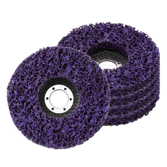 Uxcell 5 Pack Paint Stripper Discs for Angle Grinder - 5" x 7/8"(Arbor) Rust Remover Wheel Stripping Wheel for Clean Remove Rust Paint Welds Oxidation Metal Wood Surface, Purple