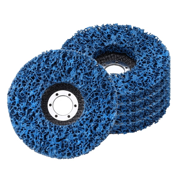 Uxcell 5 Pack Paint Stripper Discs for Angle Grinder - 5" x 7/8"(Arbor) Rust Remover Wheel Stripping Wheel for Clean Remove Rust Paint Welds Oxidation Metal Wood Surface, Blue
