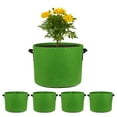 thumbnail image 1 of Uxcell 5 Pack Plant Grow Bags 7 Gallon Grow Bags 300G Thickened Fabric Pots with Handles Plant Garden Grow Pots Green, 1 of 7