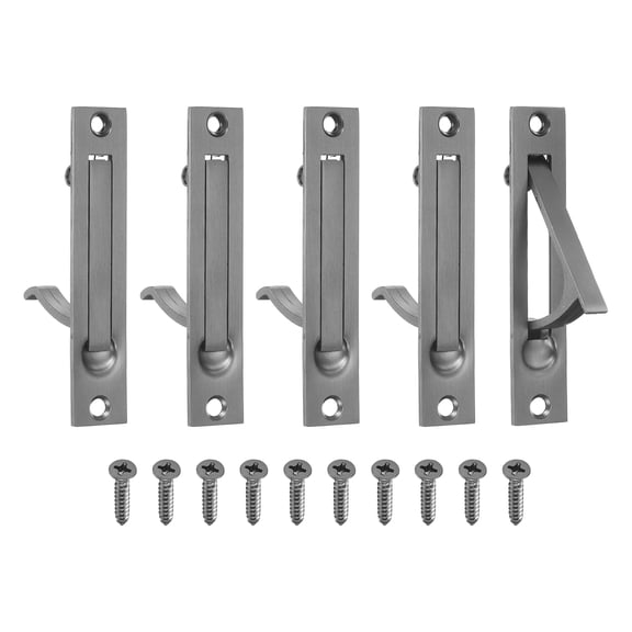 Uxcell 5 Pack Pocket Door Handles, 304 Stainless Steel Door Edge Pull, Pocket Door Hardware for Sliding Cabinet, Home, Office, Hotels, Gray