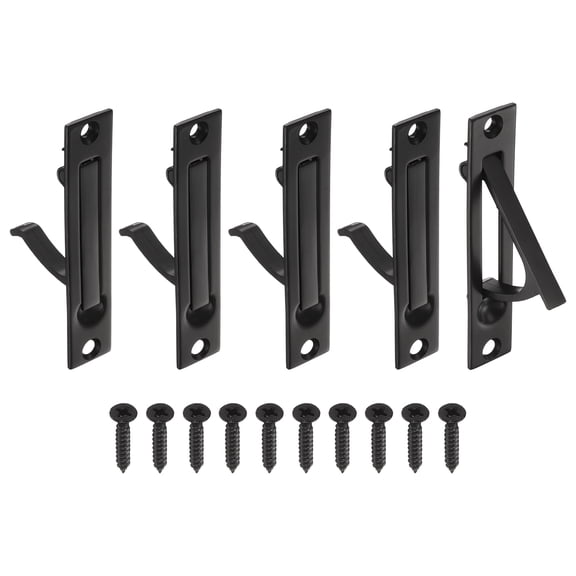 Uxcell 5 Pack Pocket Door Handles, 304 Stainless Steel Door Edge Pull, Pocket Door Hardware for Sliding Cabinet, Home, Office, Hotels, Matte black