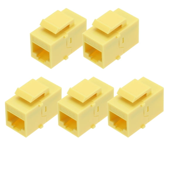 Uxcell 5 Pack RJ45 Ethernet Coupler, Female to Female Cat6 Coupler Ethernet Extension Adapter,Yellow