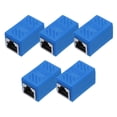 thumbnail image 1 of Uxcell 5 Pack RJ45 Ethernet Coupler, Female to Female Cat6 Coupler Ethernet Extension Adapter Network Connector Blue, 1 of 6