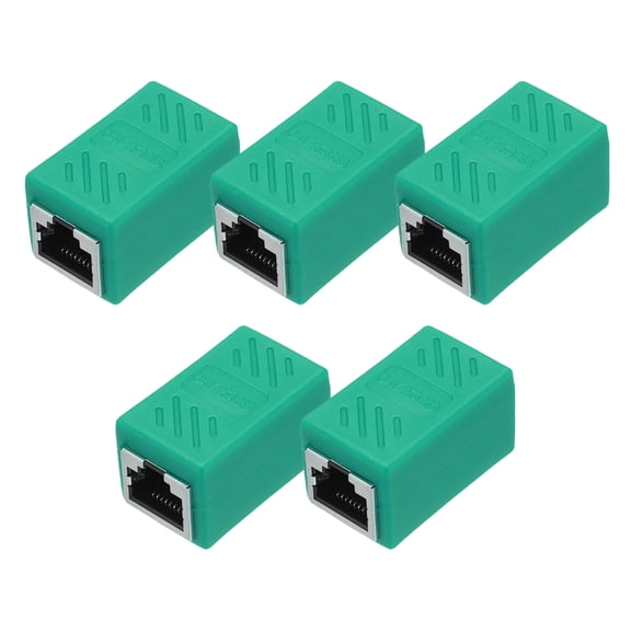 Uxcell 5 Pack RJ45 Ethernet Coupler, Female to Female Cat6 Coupler Ethernet Extension Adapter Network Connector Green
