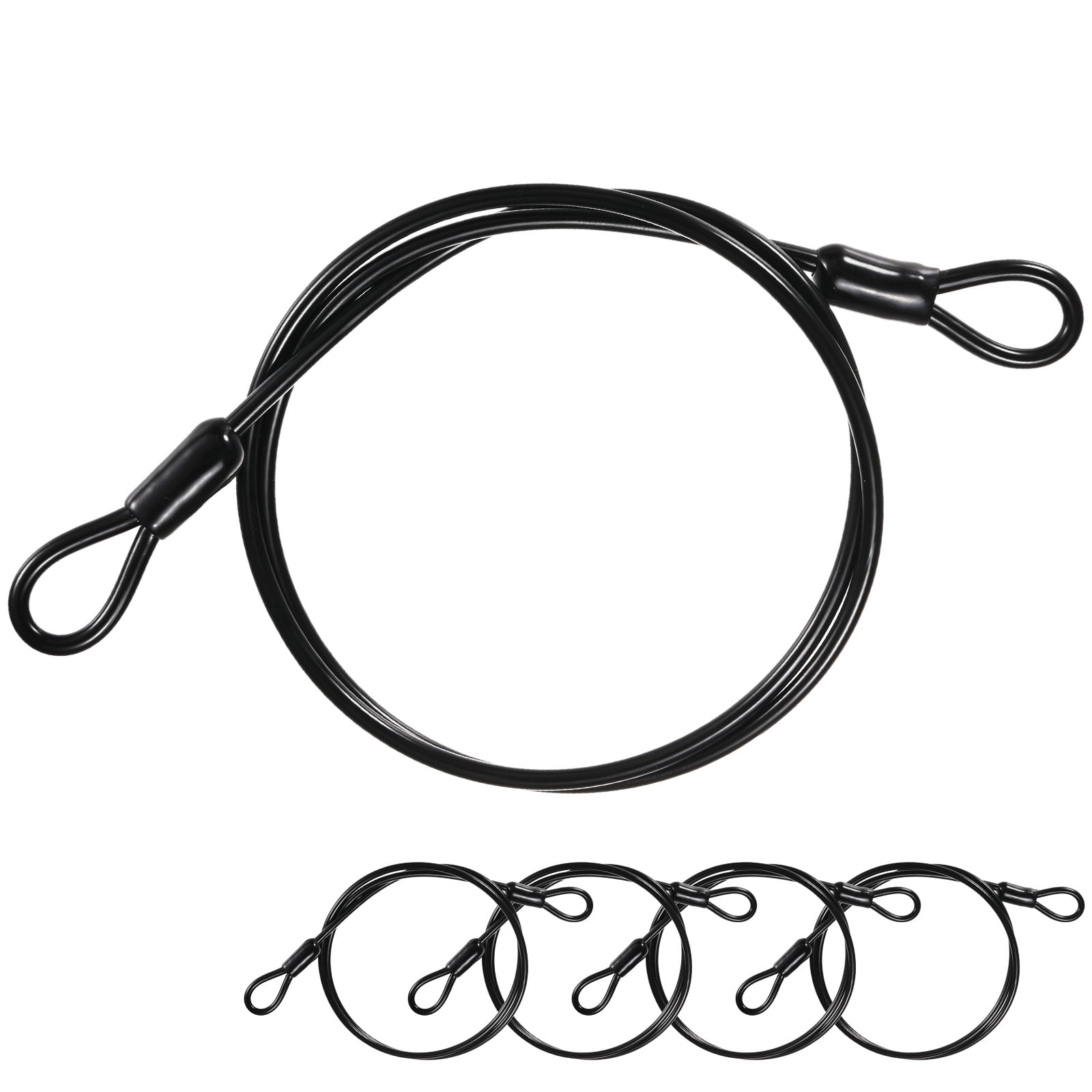 Uxcell 5-Pack Security Cable Lock, 3FT 4mm PVC Coated Stainless Steel ...