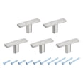 thumbnail image 1 of Uxcell 5 Pack Single Hole Cabinet Knobs, 1.7 Inch Kitchen Cabinet Handles Solid Zinc Alloy t Bar Knob for Kitchen Bathroom Cabinets Drawers Hardware, Silver, 1 of 7