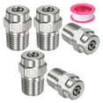 thumbnail image 1 of Uxcell 5 Pack Surface Clean Tips - 15 Degree 1/4" NPT Male Pressure Washer Nozzles, Stainless Steel with Sealing Tape ( 1.514mm Orifice ), 1 of 7