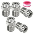 thumbnail image 1 of Uxcell 5 Pack Surface Clean Tips - 40 Degree 1/4" NPT Male Pressure Washer Nozzles, Stainless Steel with Sealing Tape ( 1.514mm Orifice ), 1 of 7